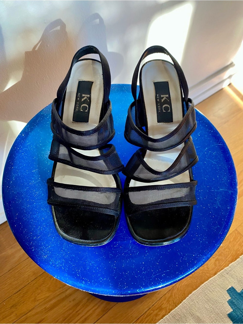 90s Black Strappy Slingback Sandals